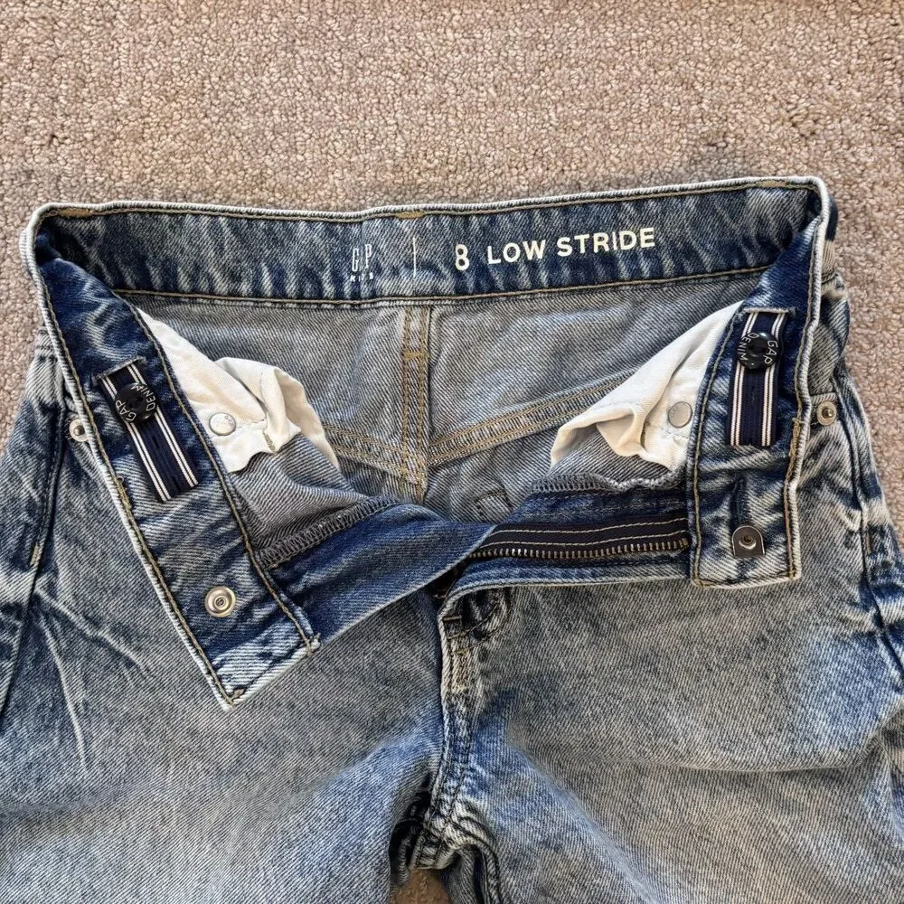 Set of 2 GapKids Girls Low Stride Wide Leg Jeans Size 8 Gap Denim